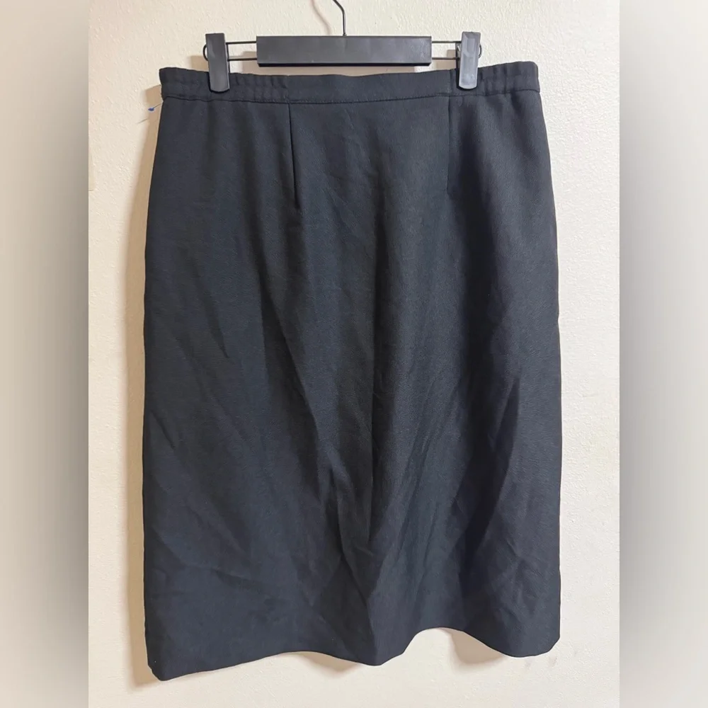 Vintage Leslie Fay Haberdashery Pencil Skirt – Size 16 – Black, Made in USA